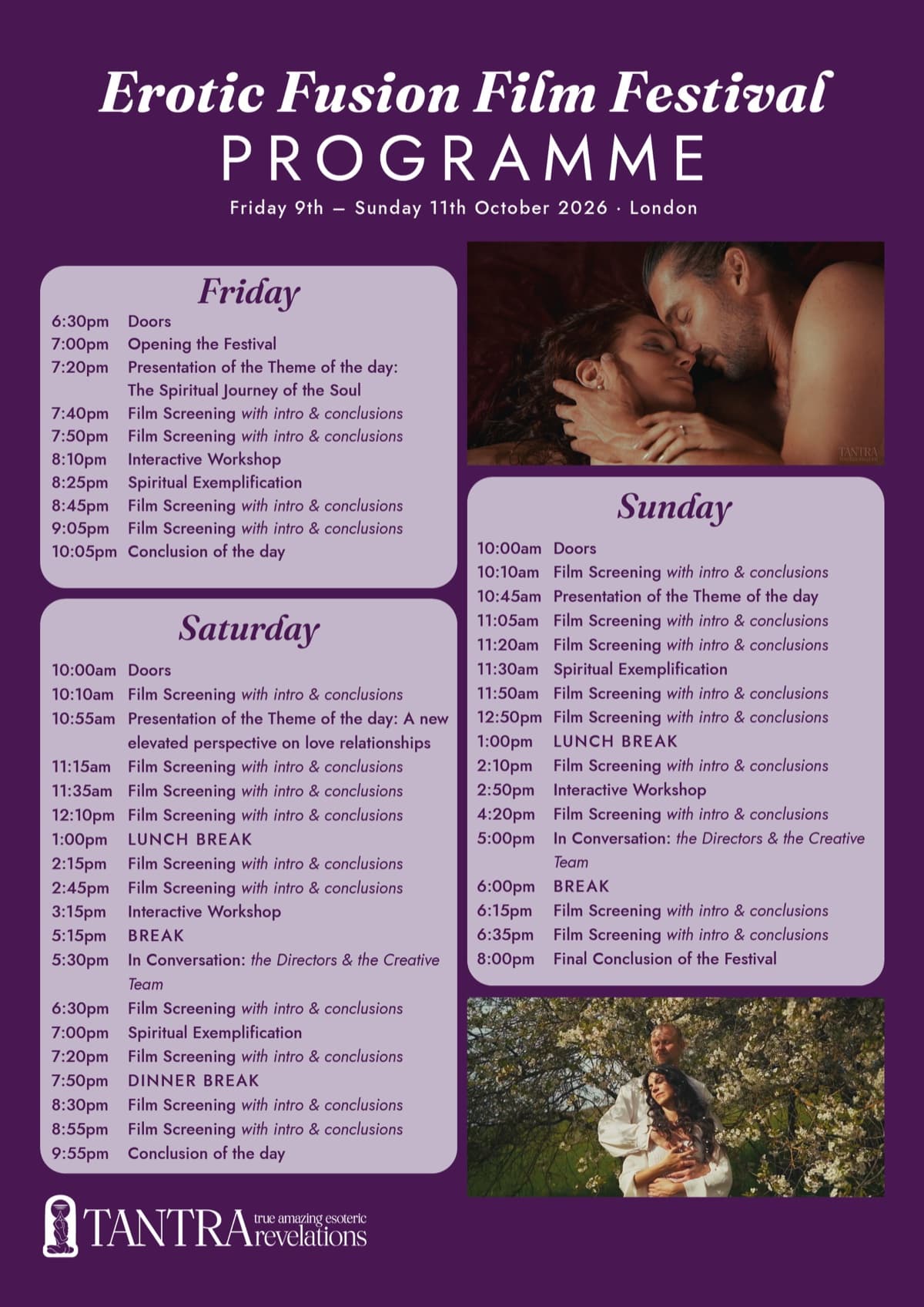 Erotic Fusion Film Festival full programme poster